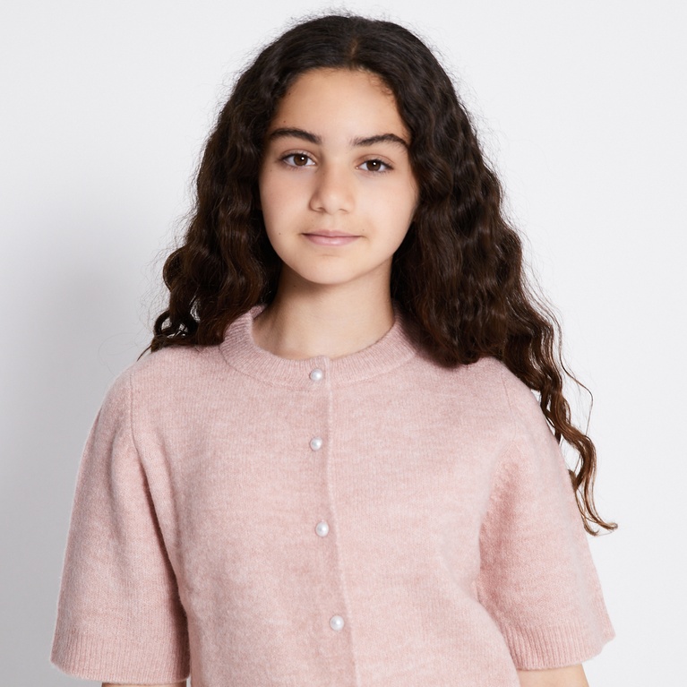 Basic Knit Short Sleeve Cardigan "Margot star"